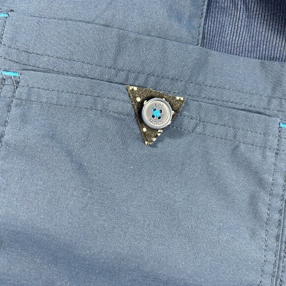 Koi Basics Katie Navy Blue Scrub Top Size 2X Style 374 Mock Wrap 4 Pockets - Picture 4 of 11